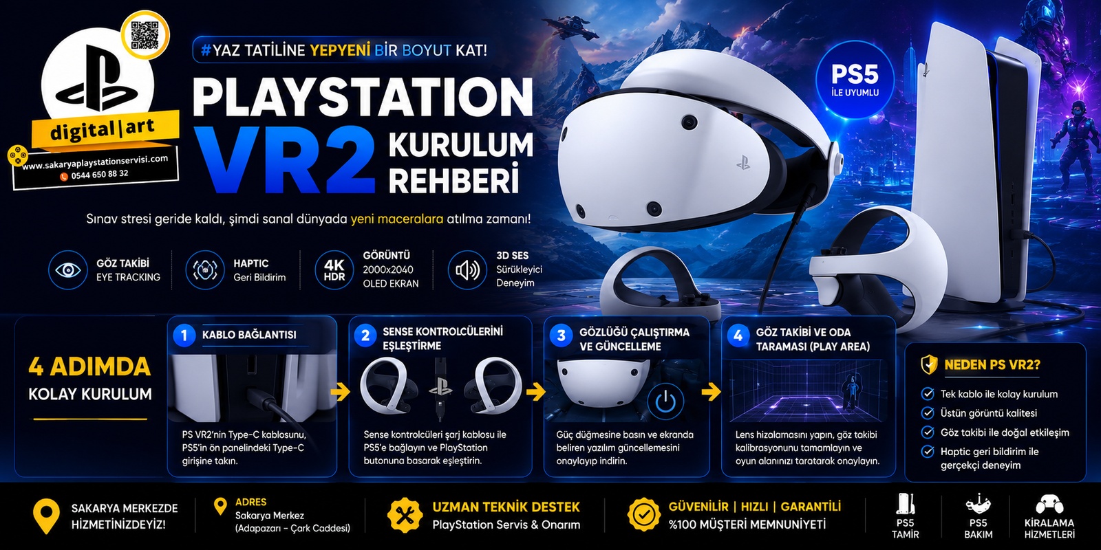PlayStation VR2 Kurulum Rehberi Sınav bitti ve yepyeni teknolojilerle tanışma vakti. PlayStation | Sakarya PlayStation tamiri, Adapazarı, Serdivan, Yazlık, Erenler, Hendek, Akyazı, Geyve konsol servisi