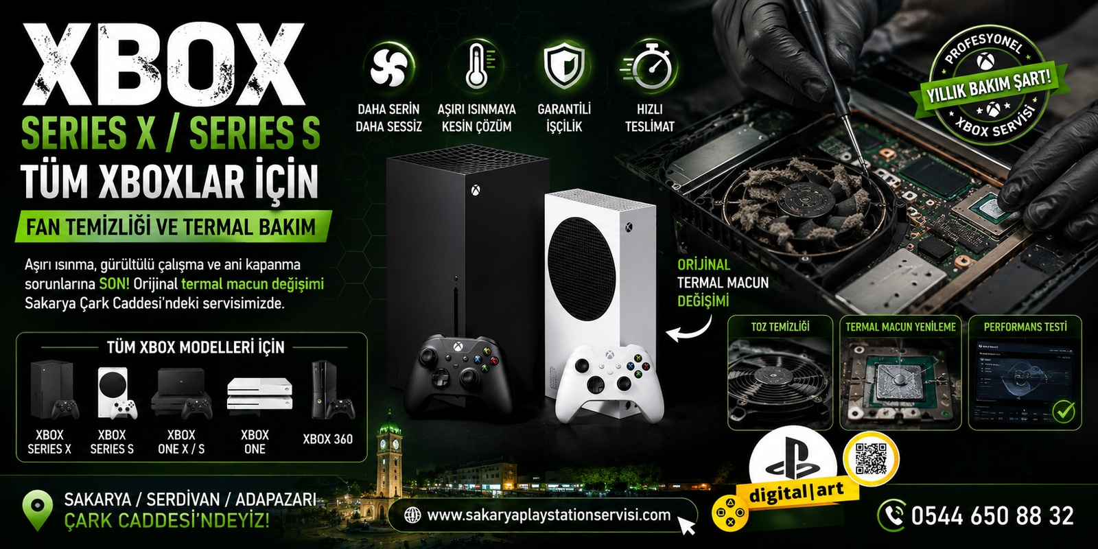 Xbox Series X/S Fan Temizliği ve Termal Macun Değişimi: Sakarya Xbox Series X sökülerek yapılan fan temizliği ve bakımı. | Sakarya PlayStation tamiri, Adapazarı, Serdivan, Yazlık, Erenler, Hendek, Akyazı, Geyve konsol servisi